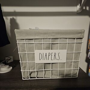 Rae Dunn Large Diapers Basket